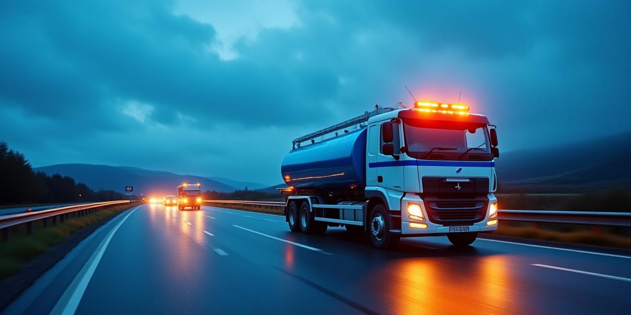 Rapid response water delivery truck deploying for emergency relief